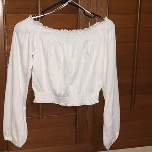 White off the shoulder crop top